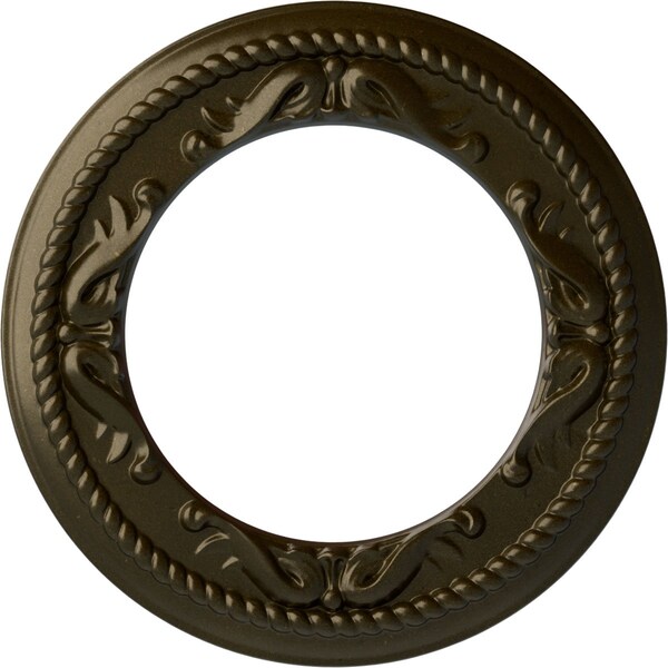 Ekena Millwork Roped Medway Ceiling Medallion (Canopies up to 7 1/2"), 12 1/4"OD x 7 1/2"ID x 7/8"P, Green Gold CM12MEGGS - main